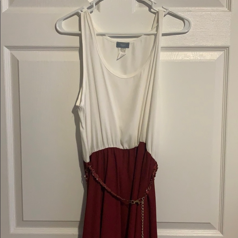 Beautiful white and burgundy sundress